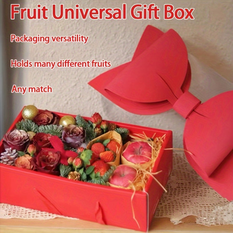 1 Set Of 5pcs Fruit Gift Box, Bow Flower Box, Transparent Fruit Flower Gift Box, Rose Flower Box, DIY Portable Flower Cake Box, Fruit Gift Box