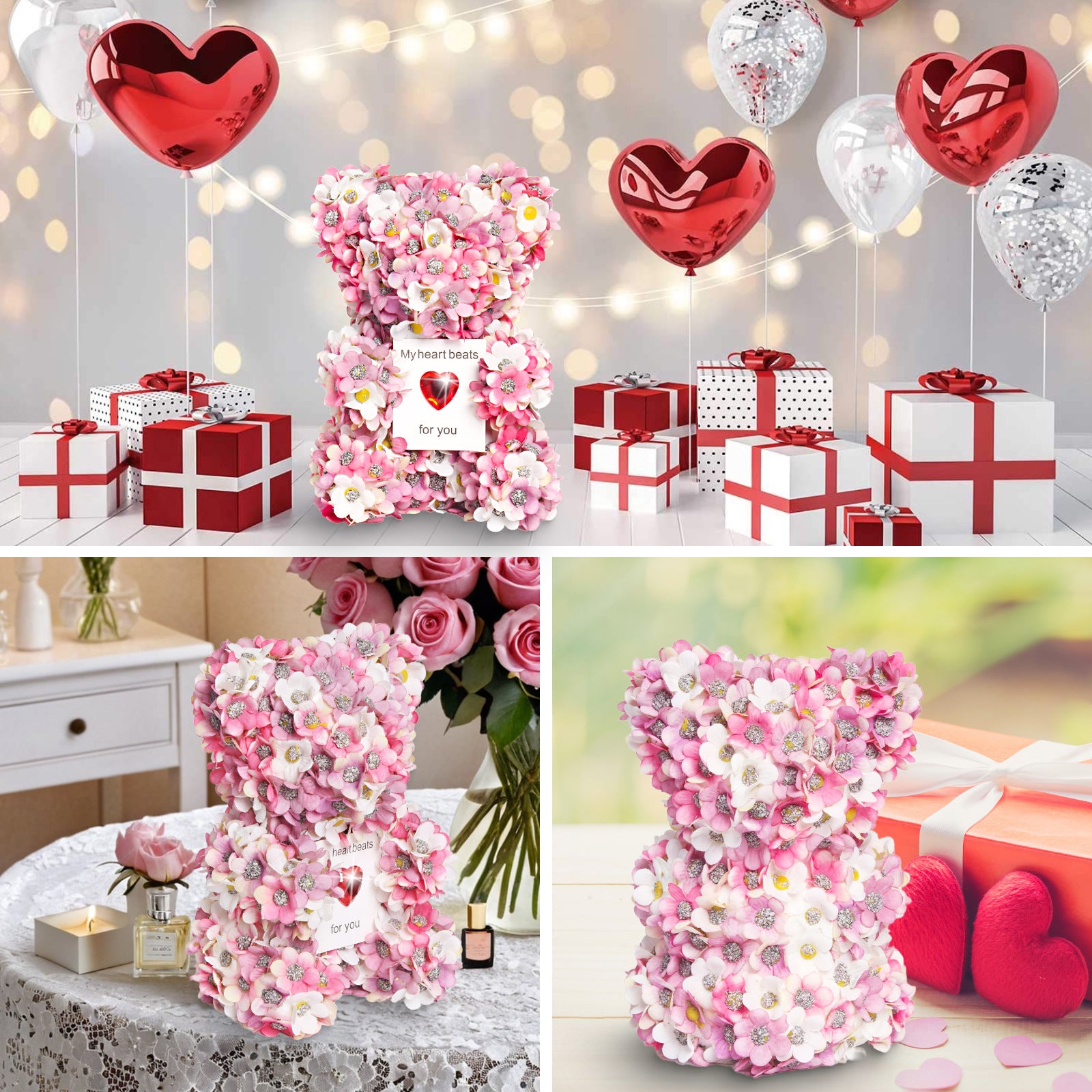 Artificial Rose Bear Handmade Gift