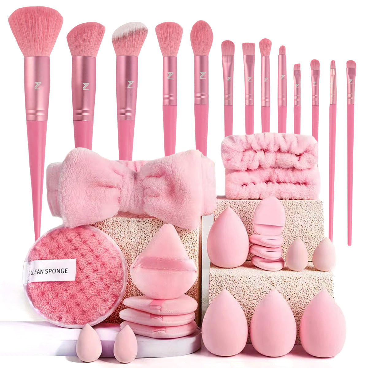 40pcs  Beauty Tools Major Combination Suit Face Wash Makeup Full Set